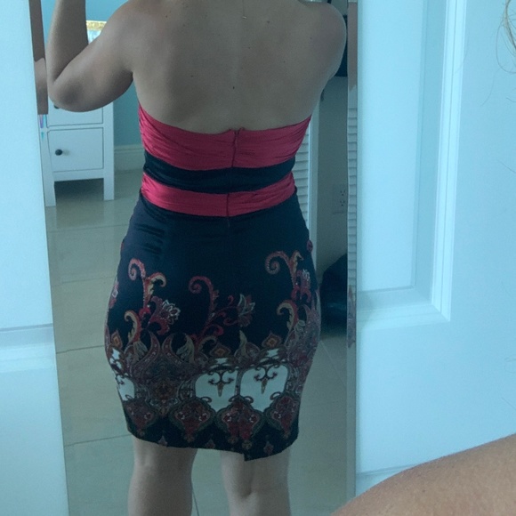 bebe Paisley Satin Cocktail Dress - Picture 3 of 8